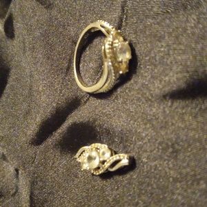 Sterling silver, with White sapphire pendant & ring bundle 🥰